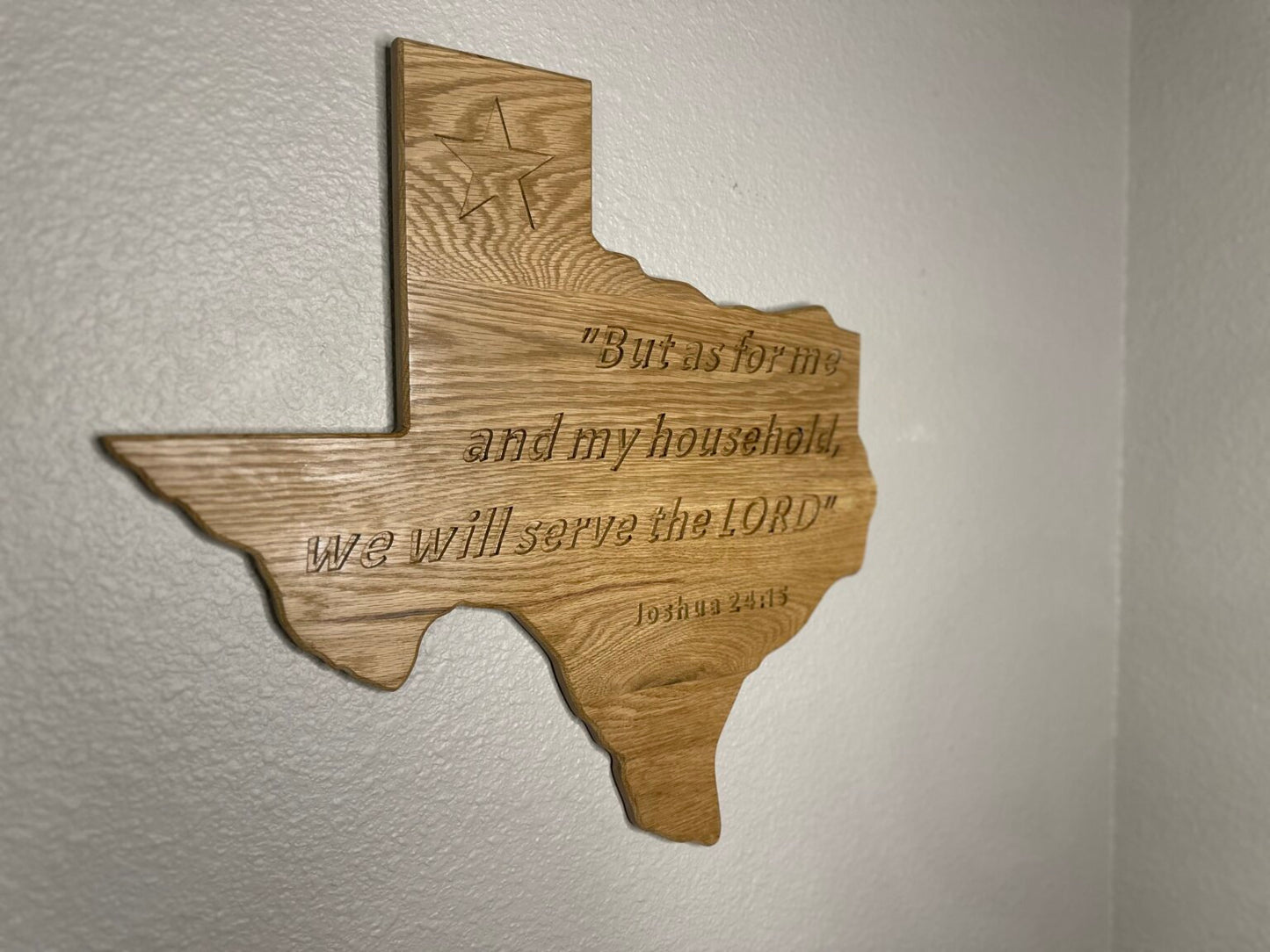 Texas Shape Wall Art – Wooden Cutout with the Bible scripture – Plain