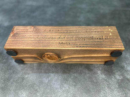 Wooden Candle Holder for 3 Votive Candles (1.5" wide holes), 12" long