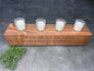 4-Candle Wooden Holder with Filled Glass Votive Candles - 16" Long