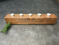 Wooden Candle Holder for 5 Votive Candles (1.5" wide holes) - Long (20 1/8" long)