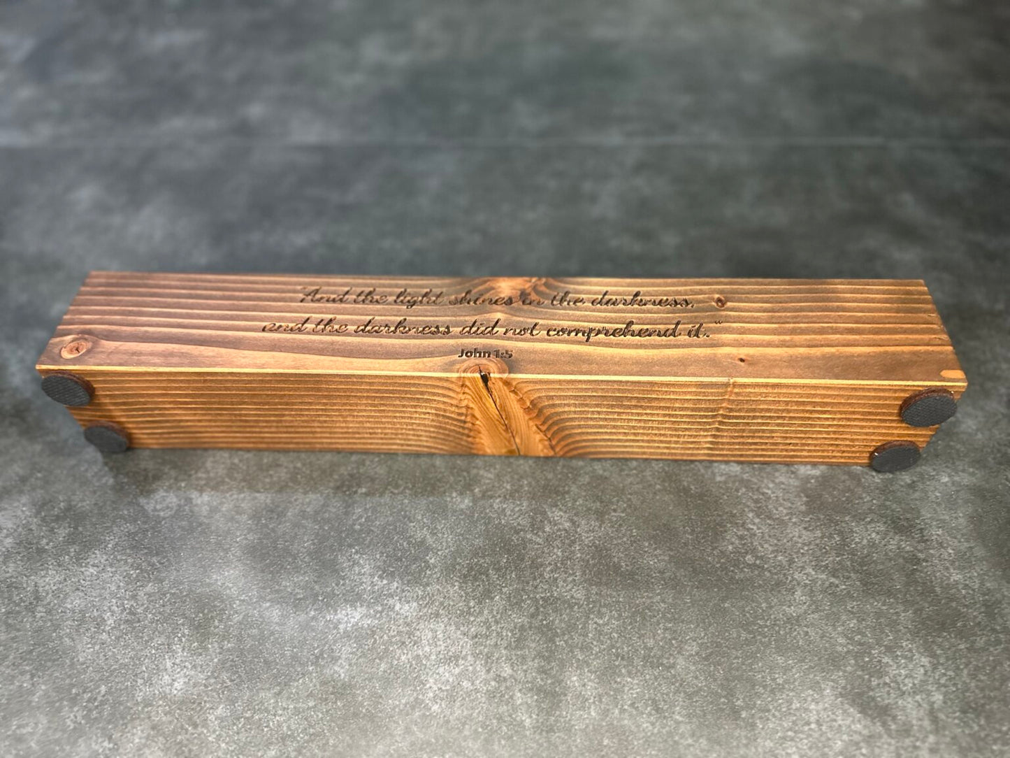 Wooden Candle Holder for 5 Votive Candles (1.5" wide holes) - Long (20 1/8" long)