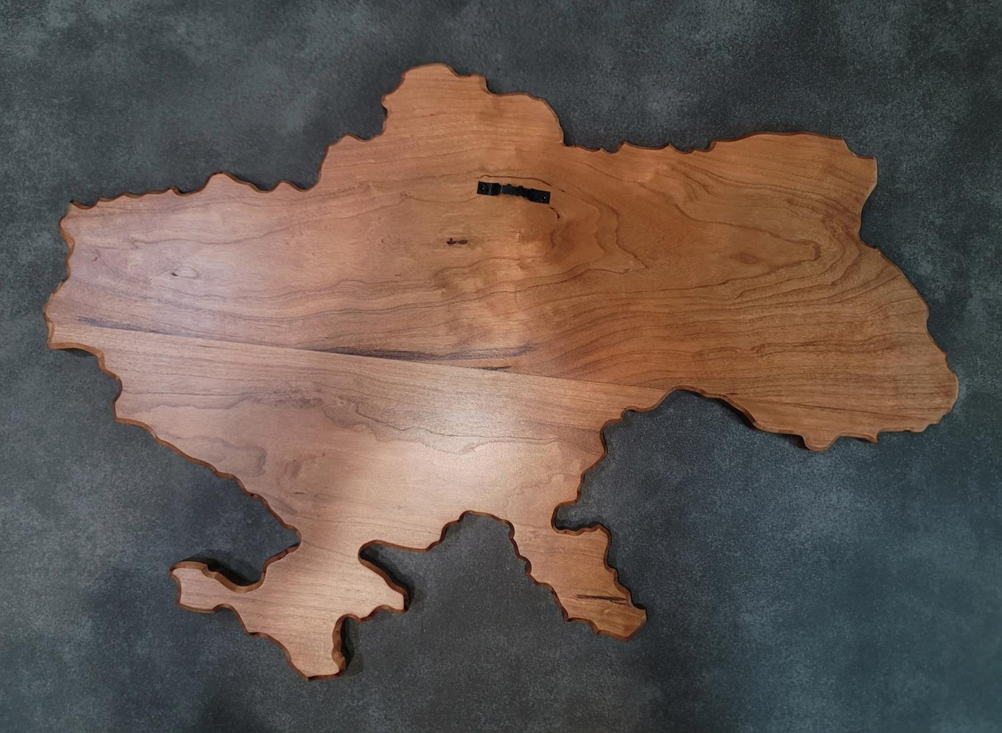 22''x15'' - Ukraine Country Shape Wooden Wall Art – Handcrafted Cherry Wood Decor with Customizable Engraving
