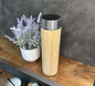 16oz/500ml Eco-Friendly smart Bamboo Stainless Steel Tea Infuser Bottle with Temperature Display (Celsius only) and tea filter