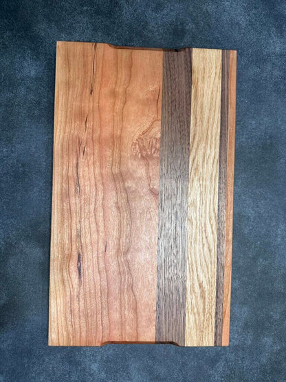 9 1/8" x 15" x 3/4" Premium Cherry, White Oak, and Walnut Cutting Board, Chopping Block