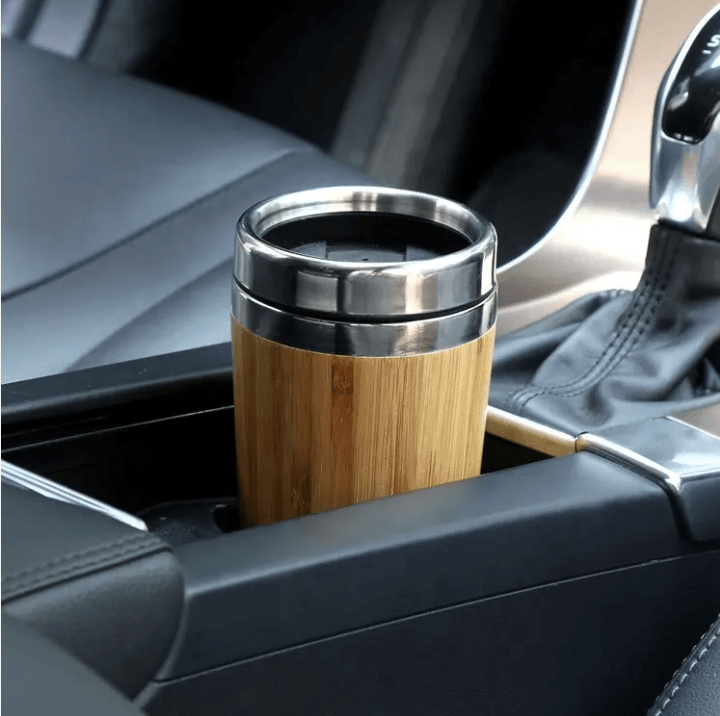 16oz/500ml Eco-Friendly Bamboo Stainless Steel Coffee/tea Tumbler, water bottle, Thermal cup