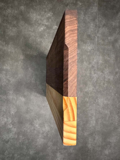 Wooden (Walnut and Pine) Chopping Block - 18 3/4" x 9 1/8" x 1" Wood Cutting Board