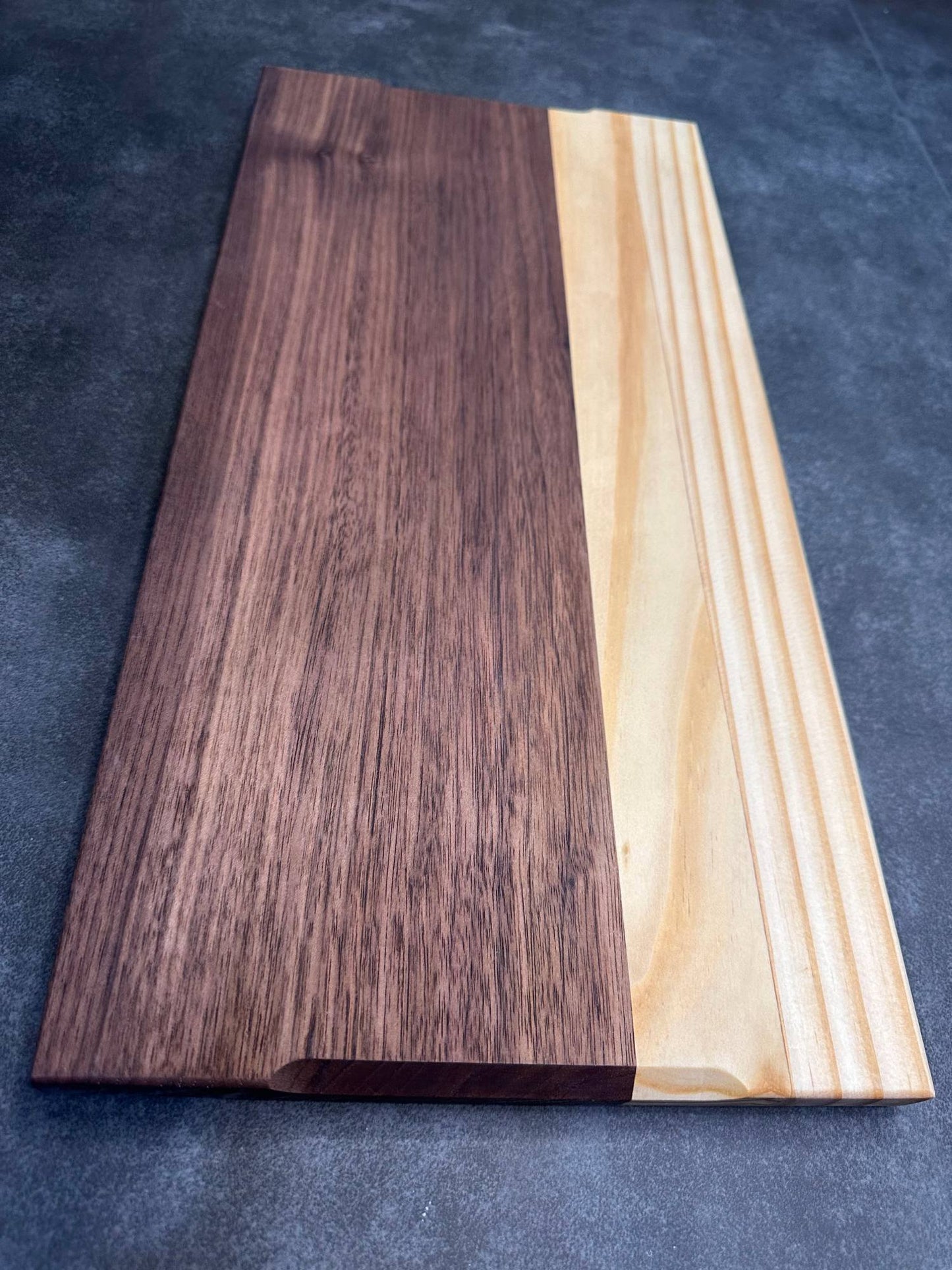 Wooden (Walnut and Pine) Chopping Block - 18 3/4" x 9 1/8" x 1" Wood Cutting Board