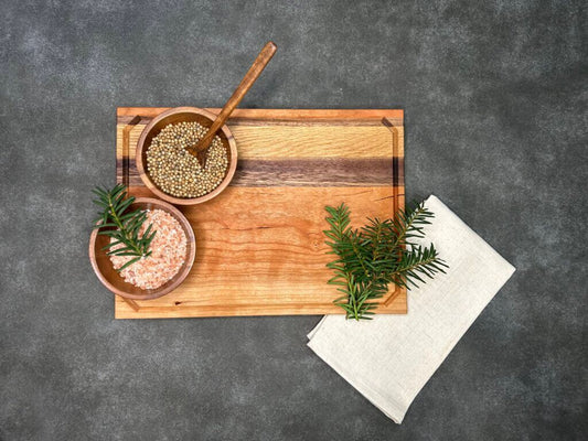 9 1/4 x 13 x 3/4 Premium Cherry, White Oak, and Walnut Cutting Board, Chopping Block