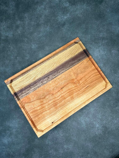 9 1/4 x 13 x 3/4 Premium Cherry, White Oak, and Walnut Cutting Board, Chopping Block