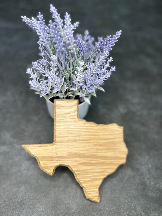 Texas State Wood Cutout Art: Small 7.25" x 7.25", 5/8" White Oak