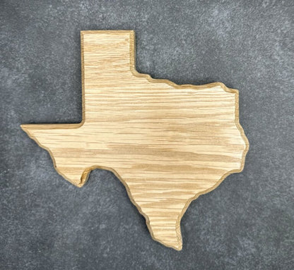 Texas State Wood Cutout Art: Small 7.25" x 7.25", 5/8" White Oak
