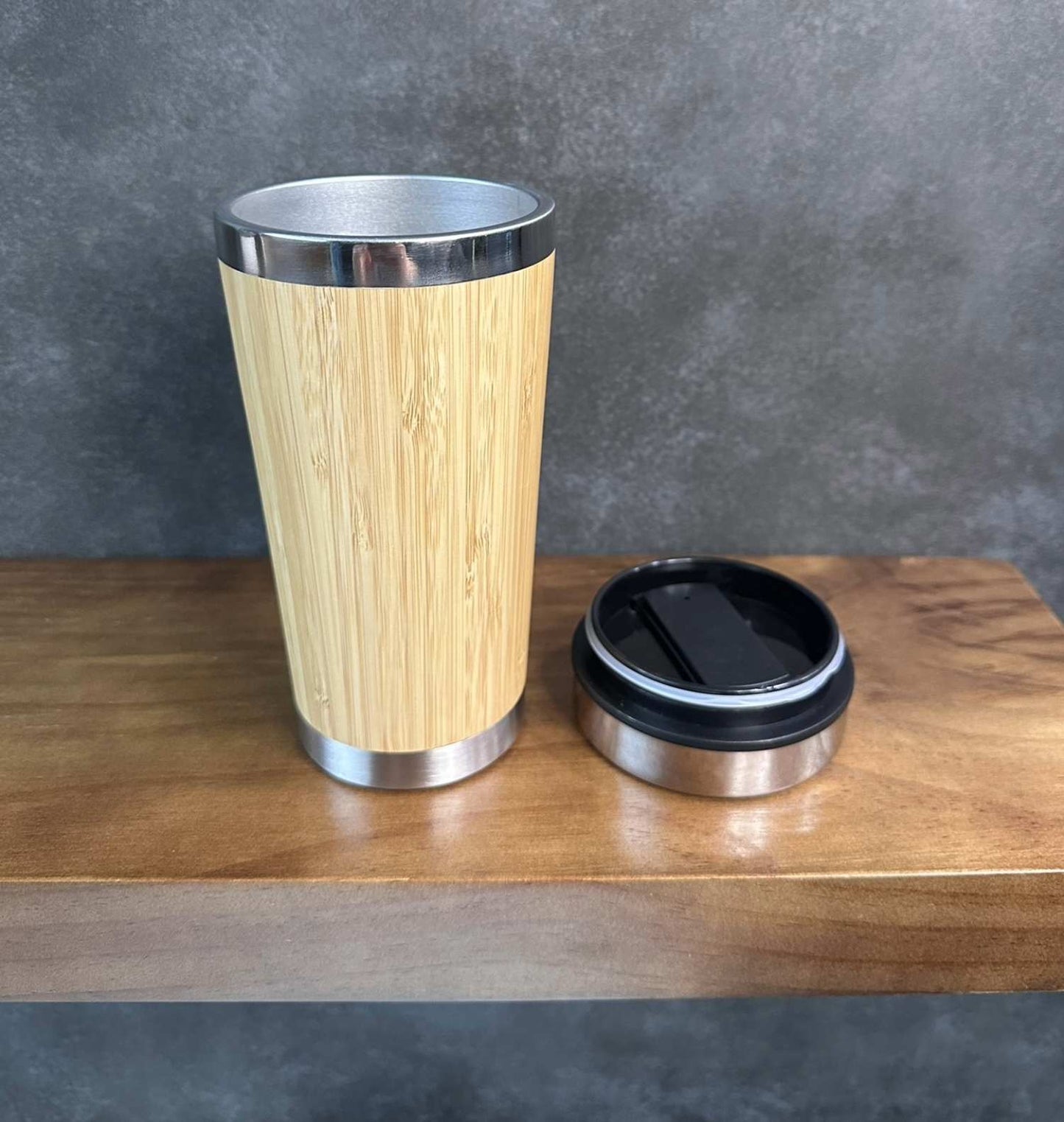 16oz/500ml Eco-Friendly Bamboo Stainless Steel Coffee/tea Tumbler, water bottle, Thermal cup