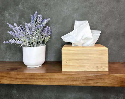 Eco-Friendly Rectangular Bamboo Tissue Box Cover