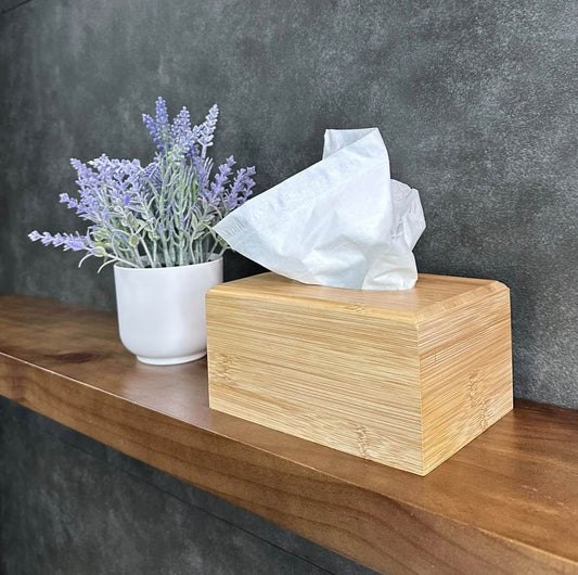 Eco-Friendly Rectangular Bamboo Tissue Box Cover