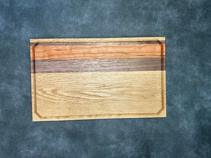 9 1/8" x 15" x 3/4" Premium White Oak, Cherry, and Walnut Cutting Board, Chopping Block